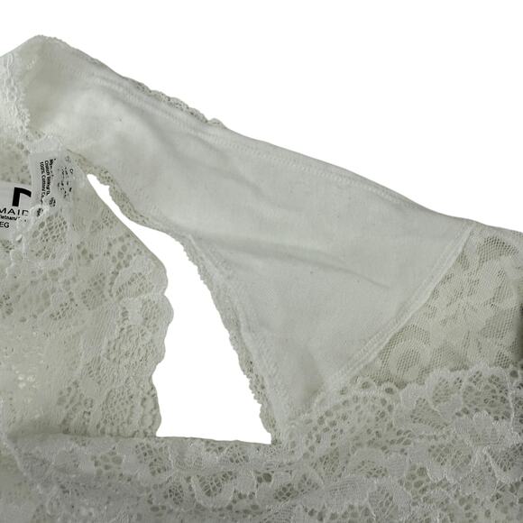 Maidenform Sexy Must Have Sheer Lace Thong Underwear Dmeslt White XL / 8 - Picture 4 of 6